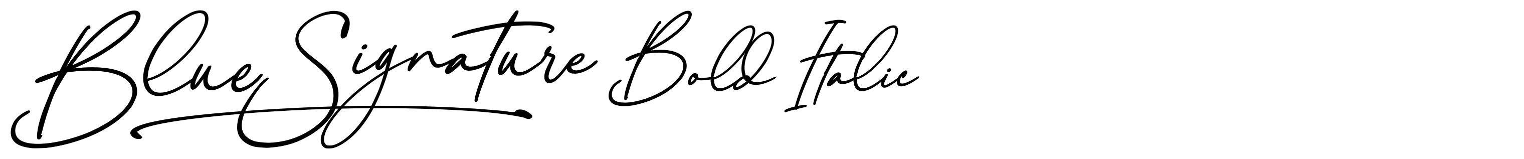 Blue Signature Bold Italic